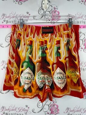 Tabasco shorts funny Red and Yellow Flame Bottle Shorts